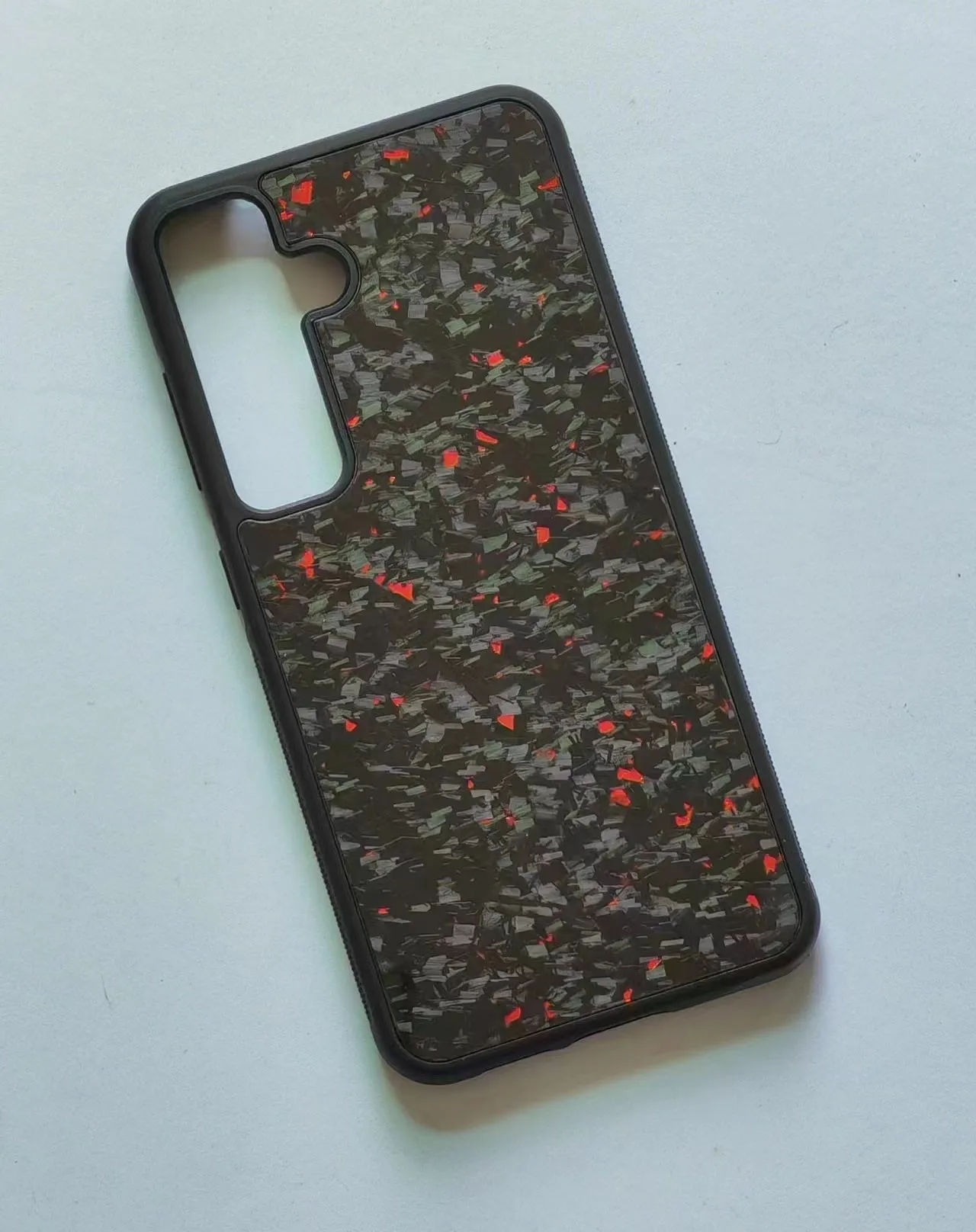Carbon fibre silicone phone case for Samsung S24 Ultra with 3K twill backplate and silicone edges