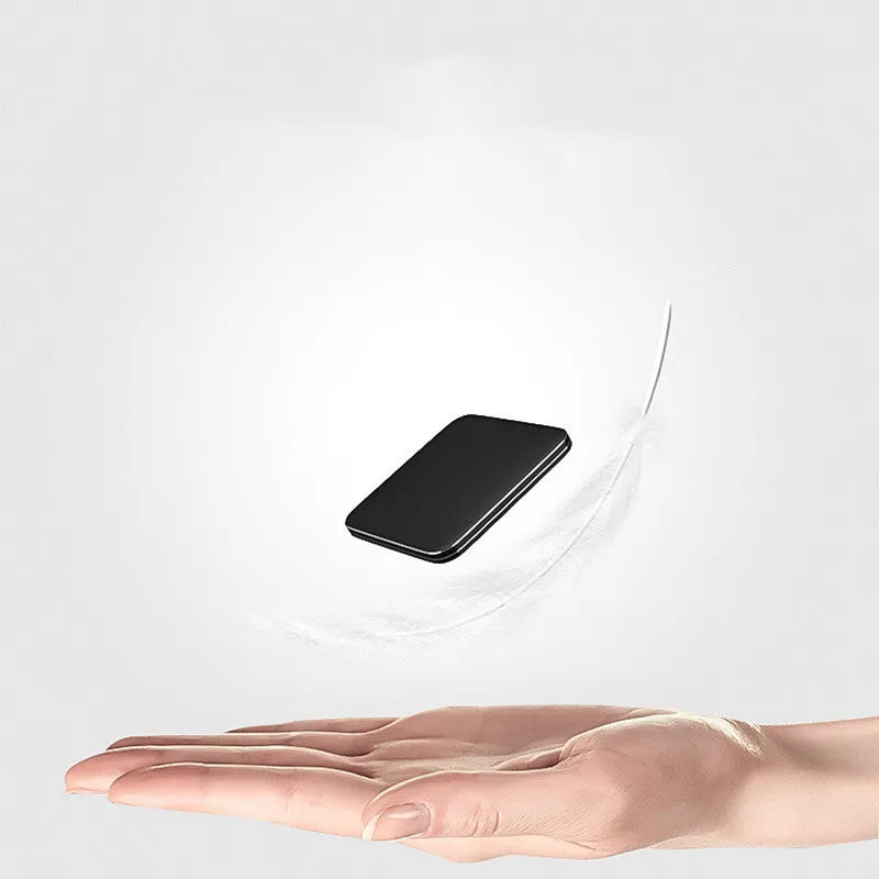 Universal metal alloy power bank with multi-U port output, 80x80x13mm, in black