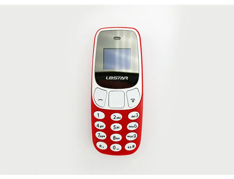 Ultra-small miniature thumb phone with 0.66-inch OLED display and dual SIM slots, blue colour