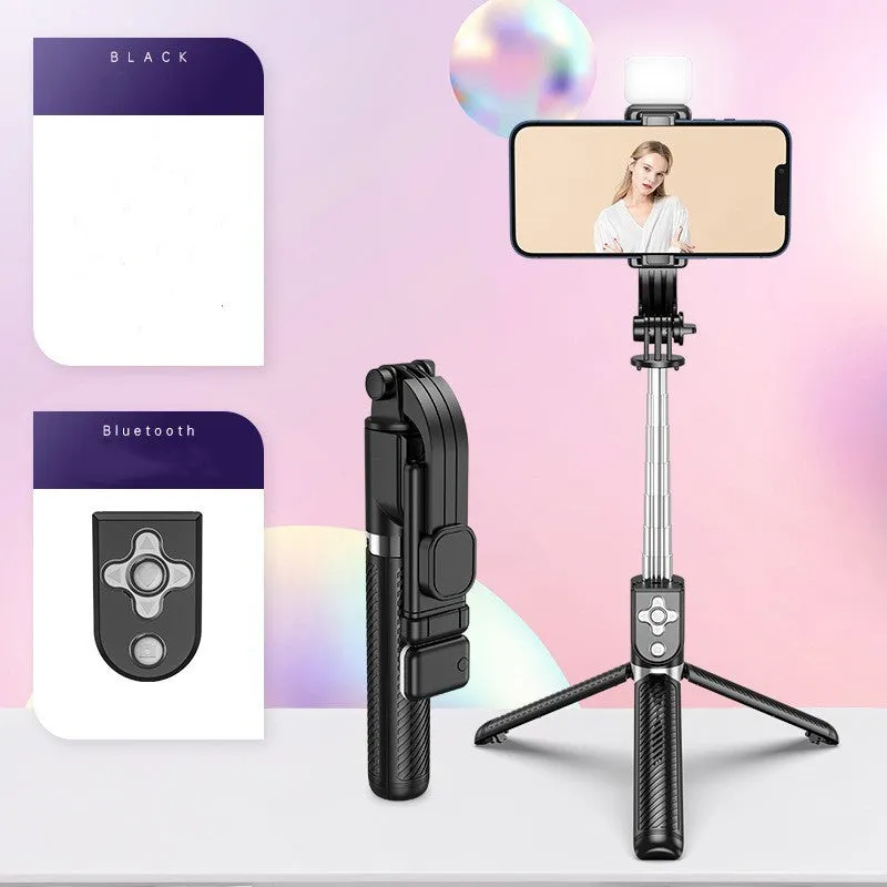 Integrated selfie stick Bluetooth remote tripod stand ABS stainless steel phone holder Beautify Light