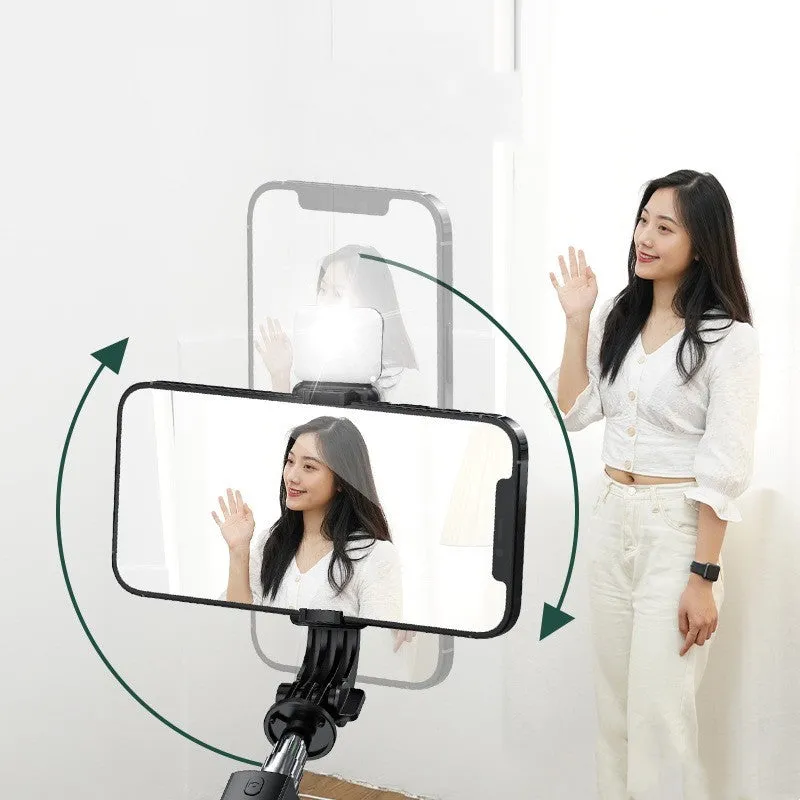 Integrated selfie stick Bluetooth remote tripod stand ABS stainless steel phone holder Beautify Light