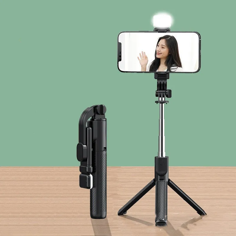 Integrated selfie stick Bluetooth remote tripod stand ABS stainless steel phone holder Beautify Light