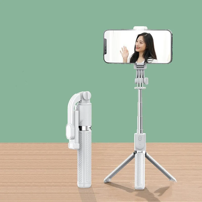 Integrated selfie stick Bluetooth remote tripod stand ABS stainless steel phone holder Beautify Light