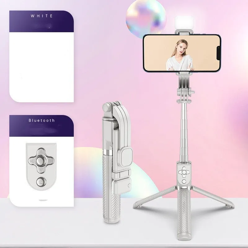 Integrated selfie stick Bluetooth remote tripod stand ABS stainless steel phone holder Beautify Light