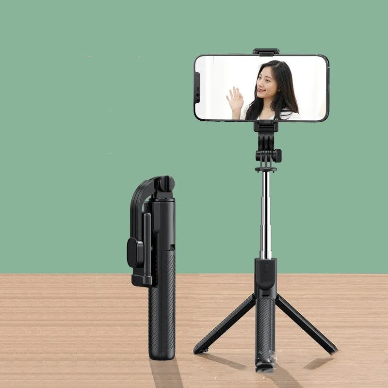 Integrated selfie stick Bluetooth remote tripod stand ABS stainless steel phone holder Beautify Light