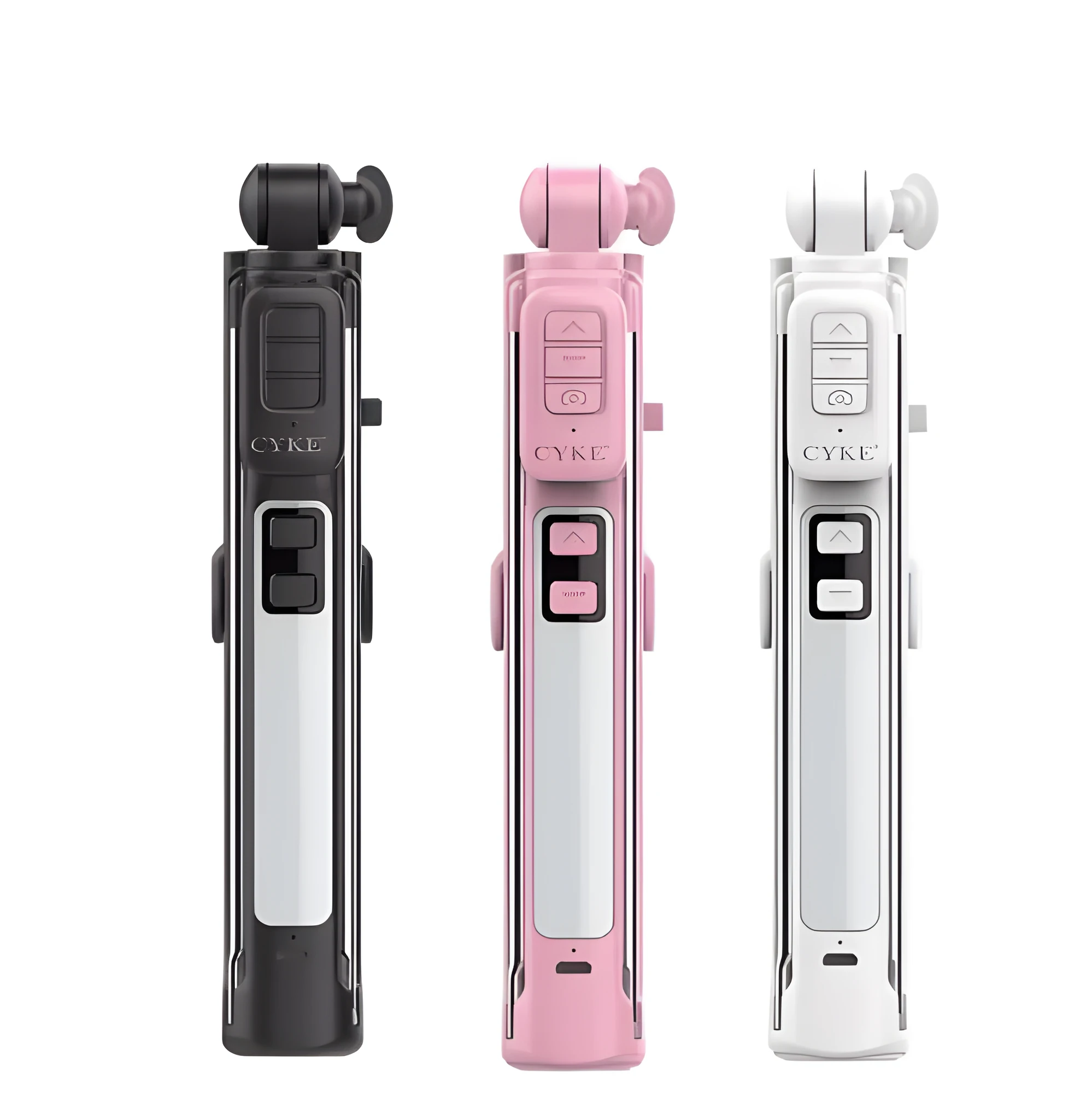 Pocket Video Studio all-in-one kit with ring light and smartphone holder in black, white, and pink colour options
