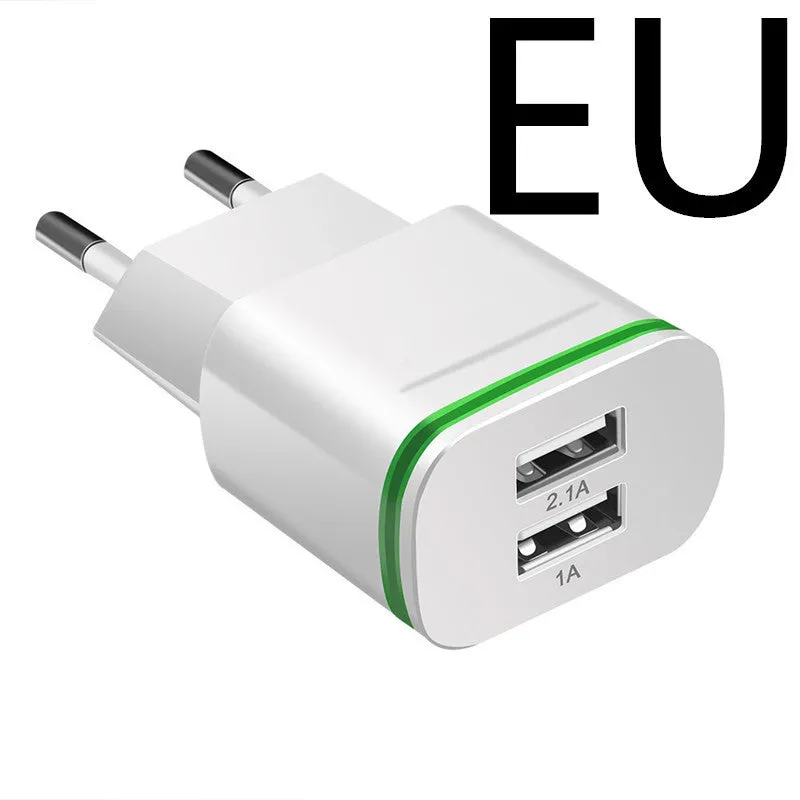 Universal travel charging head with USB port and light function, ABS shell, black colour, EU plug