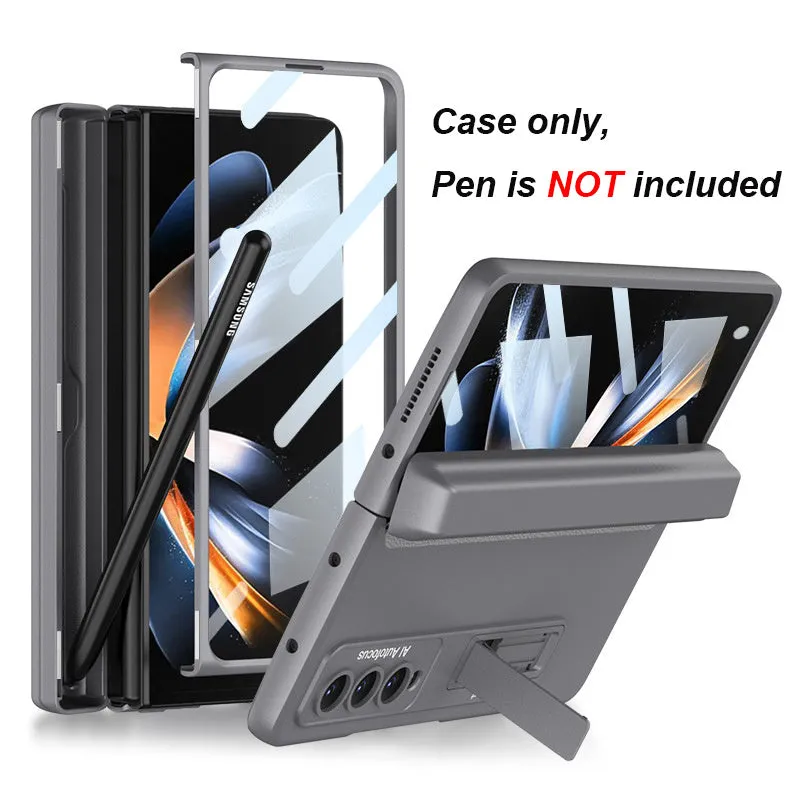 Home folding screen phone case protector for Samsung Galaxy Z Fold 4, magnetic PC cover, champagne gold colour