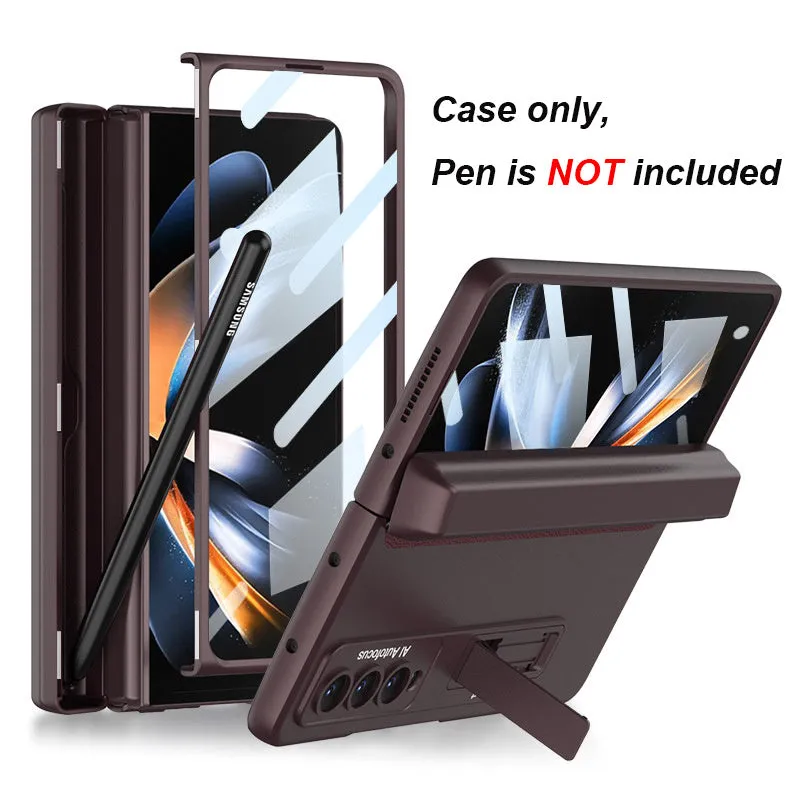 Home folding screen phone case protector for Samsung Galaxy Z Fold 4, magnetic PC cover, champagne gold colour