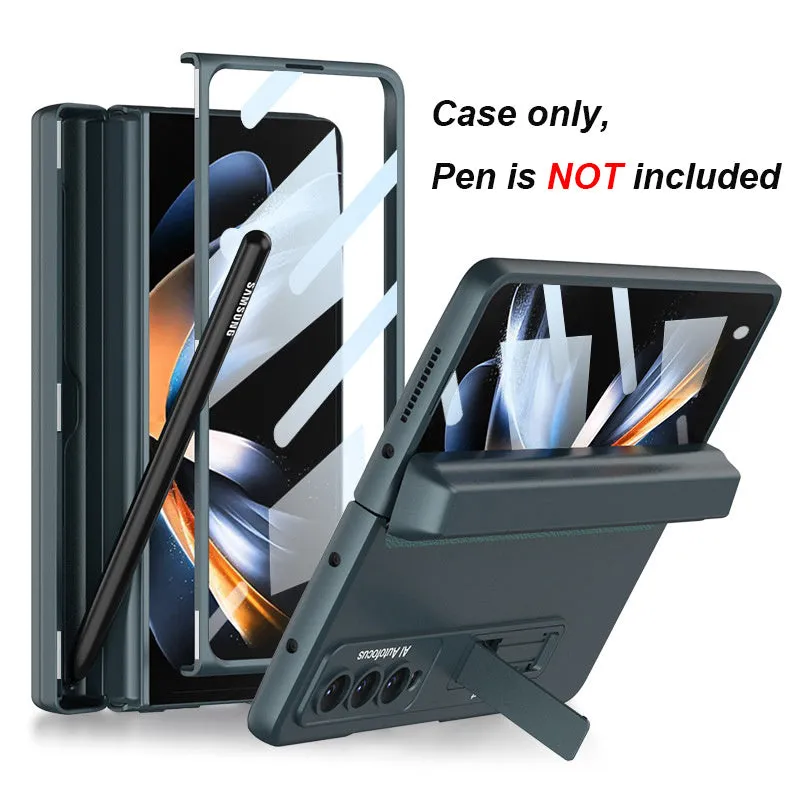 Home folding screen phone case protector for Samsung Galaxy Z Fold 4, magnetic PC cover, champagne gold colour