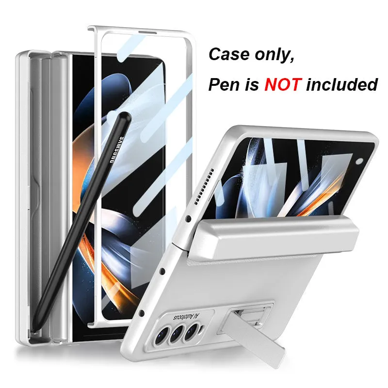 Home folding screen phone case protector for Samsung Galaxy Z Fold 4, magnetic PC cover, champagne gold colour