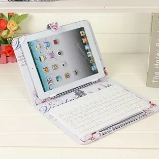 A wireless Bluetooth keyboard integrated into a protective phone case holster, shown in multiple colour options.