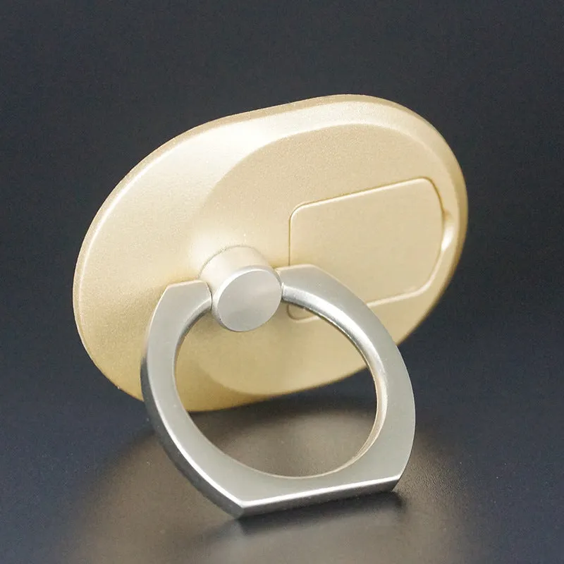 Elice handset ring support in gold colour on back of mobile phone showing grip and stand function