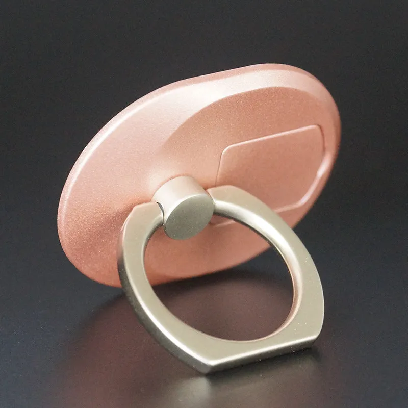 Elice handset ring support in gold colour on back of mobile phone showing grip and stand function