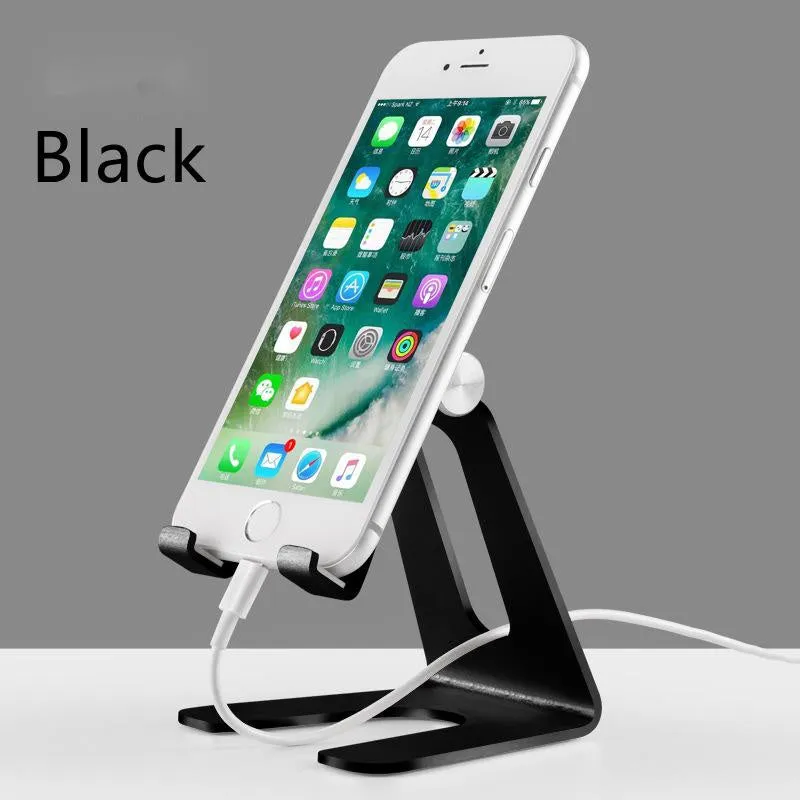 Aluminium alloy desktop stand for mobile phone and tablet in silver colour