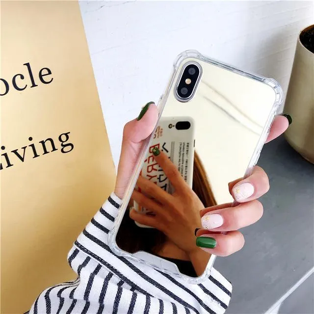 Mirror finish TPU phone case for iPhone shown in multiple colour options