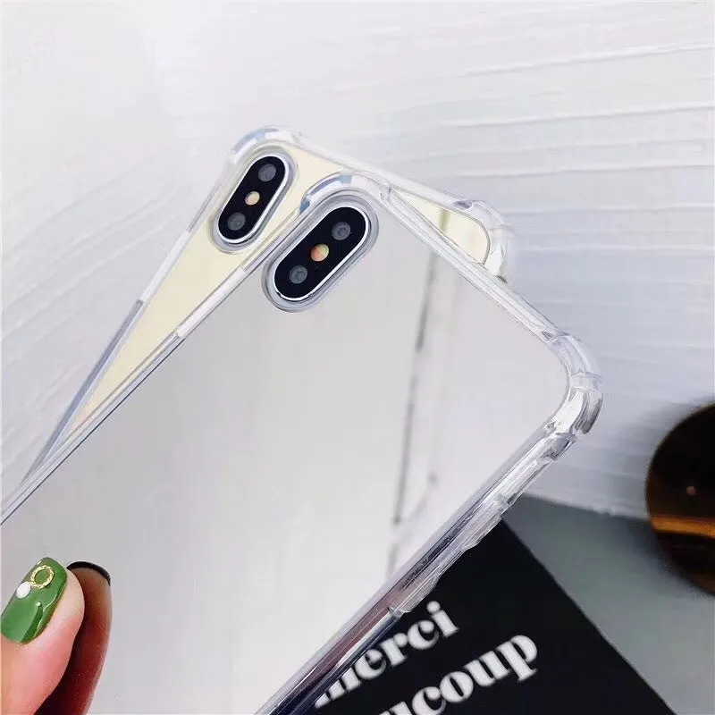 Mirror finish TPU phone case for iPhone shown in multiple colour options
