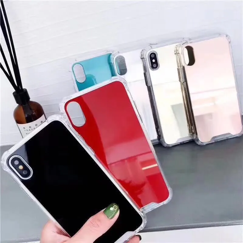 Mirror finish TPU phone case for iPhone shown in multiple colour options