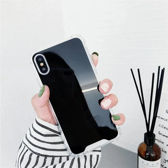 Mirror finish TPU phone case for iPhone shown in multiple colour options