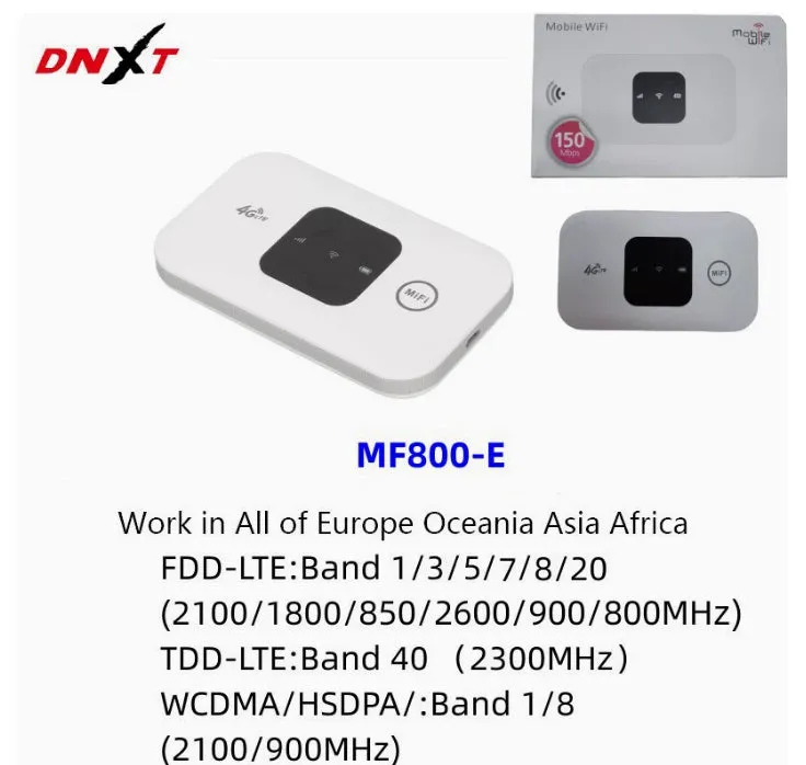 H808 portable 4G wireless card in black with USB interface measuring 98x59x14.8mm
