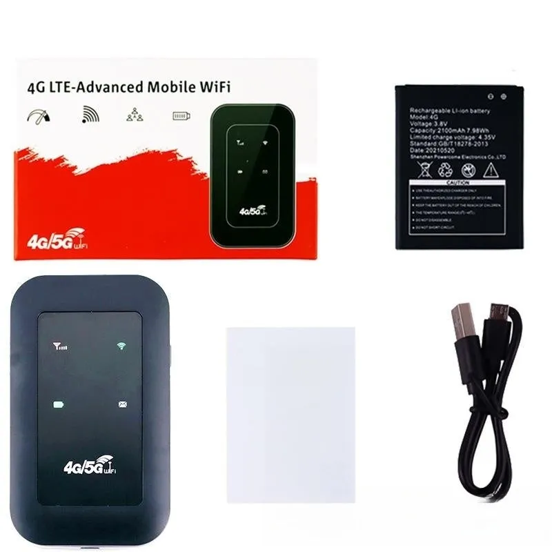H808 portable 4G wireless card in black with USB interface measuring 98x59x14.8mm