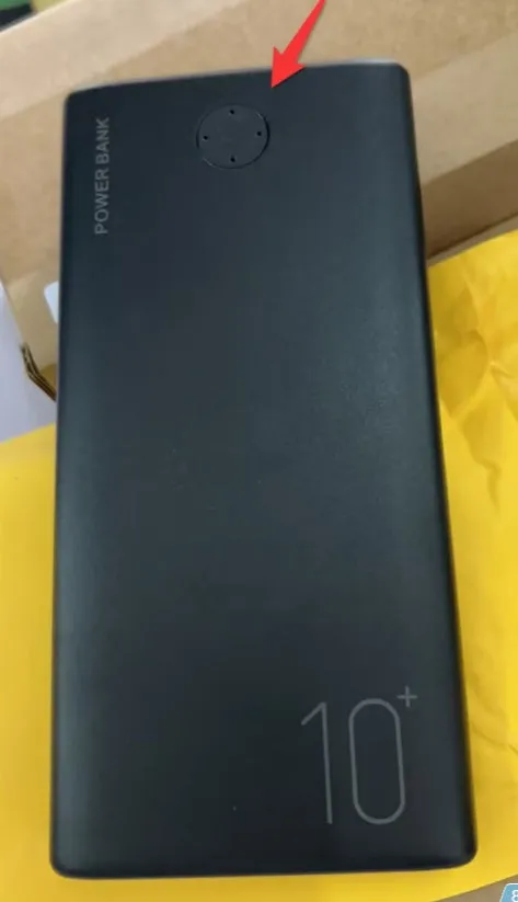 Ultra-thin 10000mAh power bank in black with multi-U port output on a white background