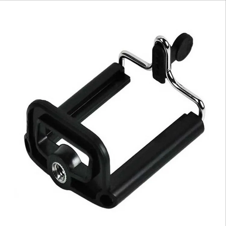 Black stainless steel 7-section telescopic selfie stick with Bluetooth remote and clip set for smartphone photography
