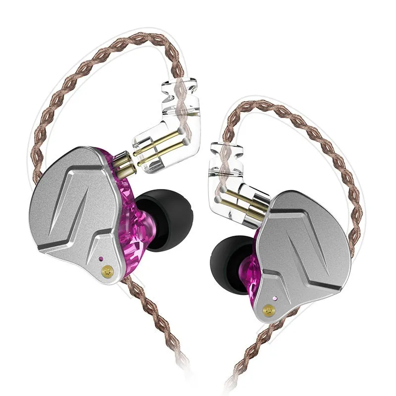 Subwoofer metal in-ear headphones with ear-wrap design in blue colour