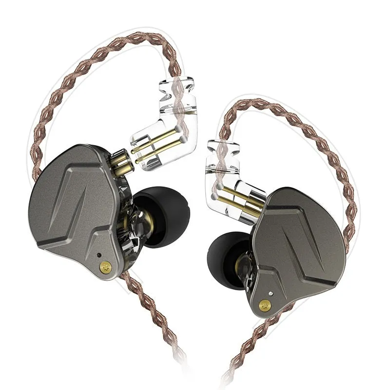 Subwoofer metal in-ear headphones with ear-wrap design in blue colour