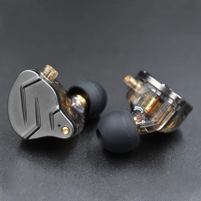 Subwoofer metal in-ear headphones with ear-wrap design in blue colour