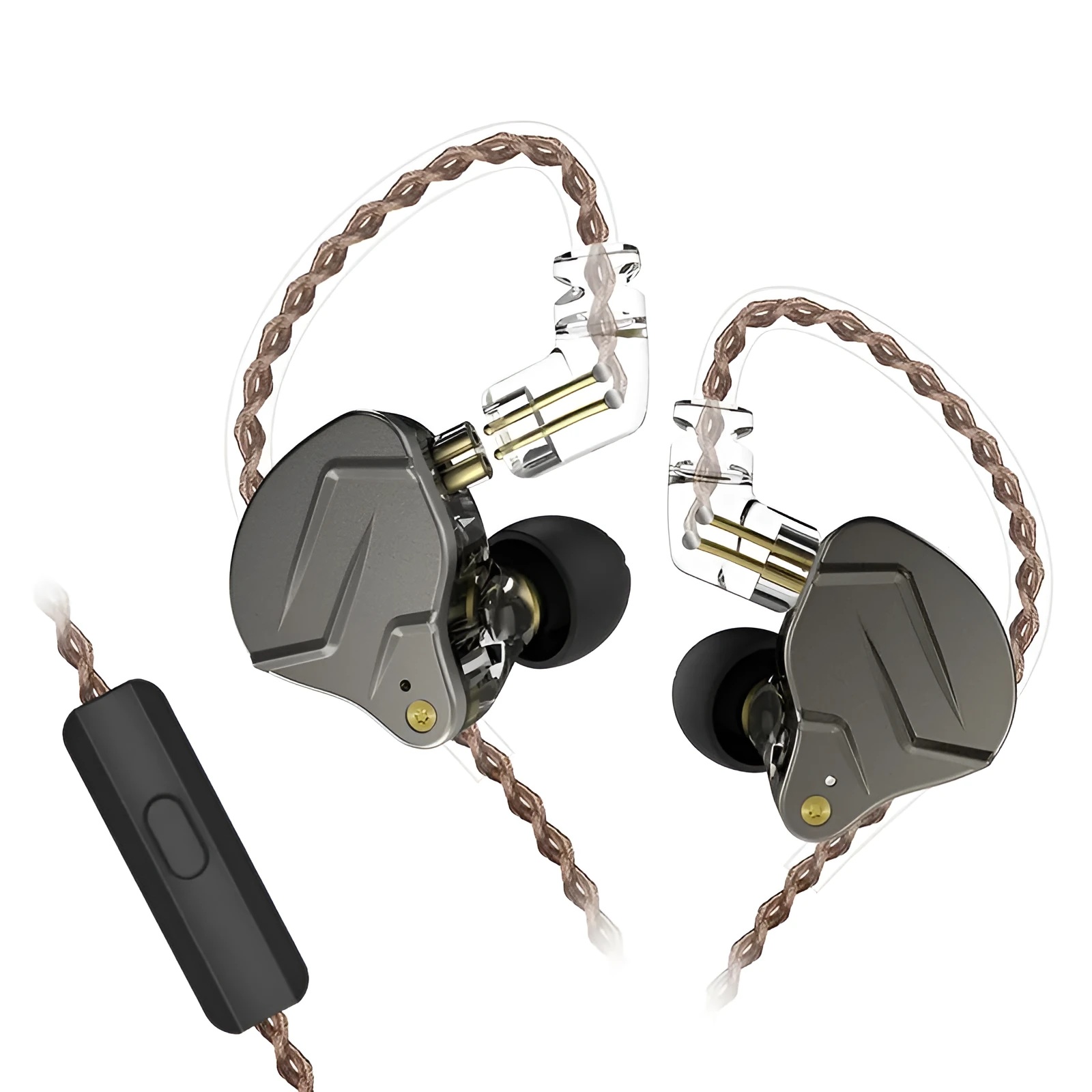 Subwoofer metal in-ear headphones with ear-wrap design in blue colour