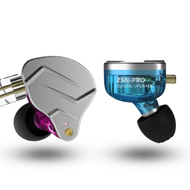 Subwoofer metal in-ear headphones with ear-wrap design in blue colour