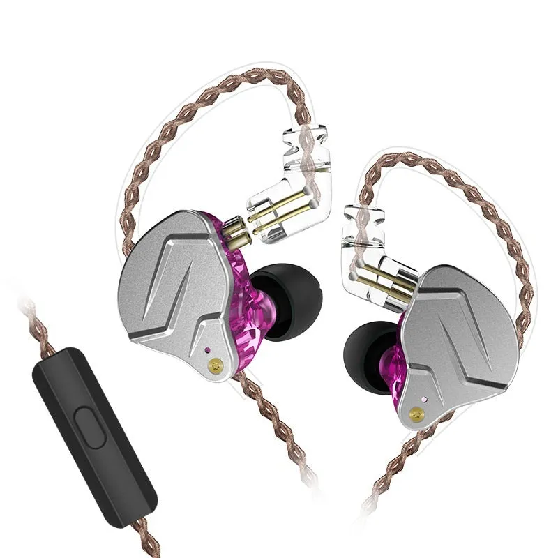 Subwoofer metal in-ear headphones with ear-wrap design in blue colour