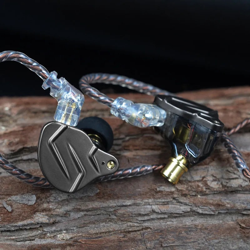 Subwoofer metal in-ear headphones with ear-wrap design in blue colour