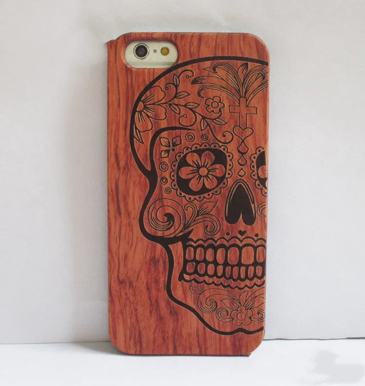 Rosewood laser engraved woodcarving phone case for Apple iPhone models