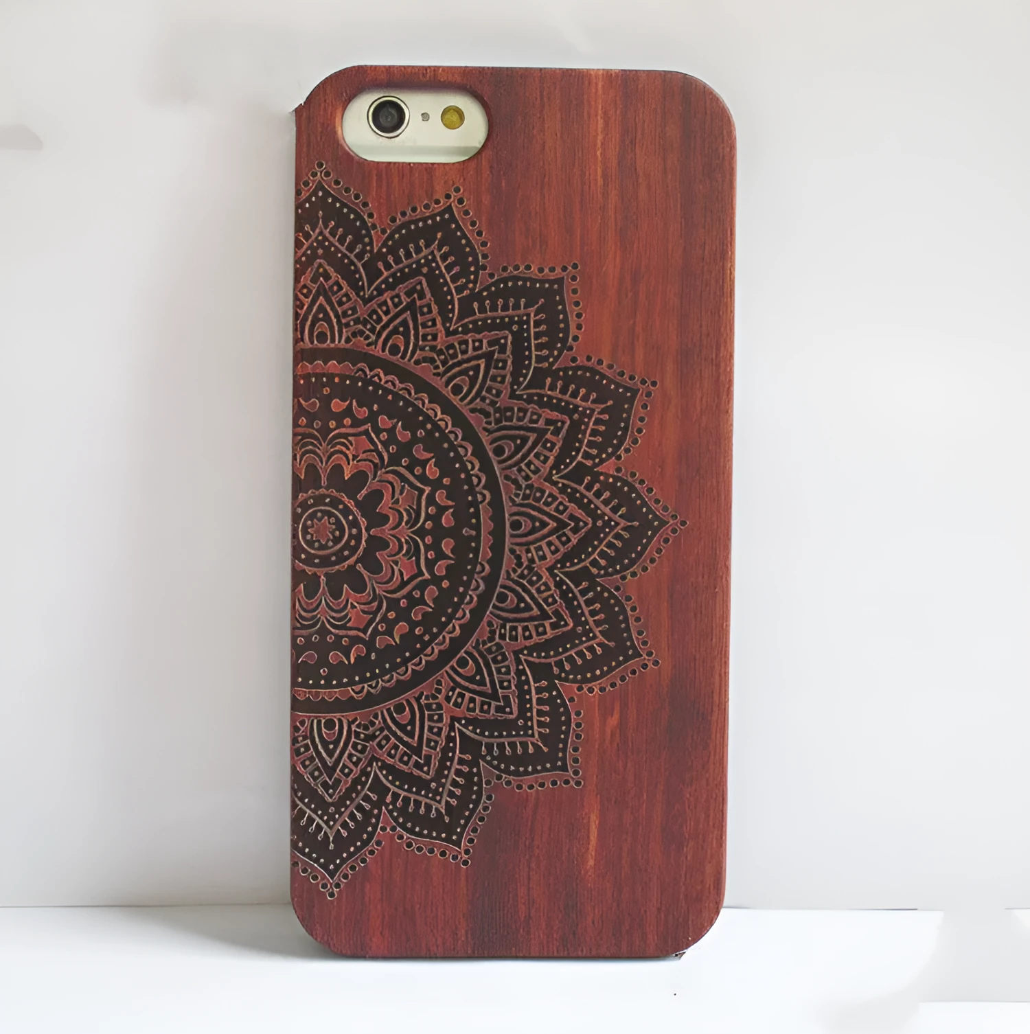Rosewood laser engraved woodcarving phone case for Apple iPhone models