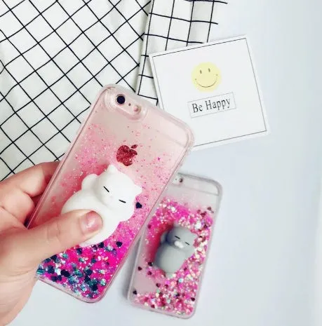 Four colourful glitter cat phone cases for iPhone 6 7 8 X models