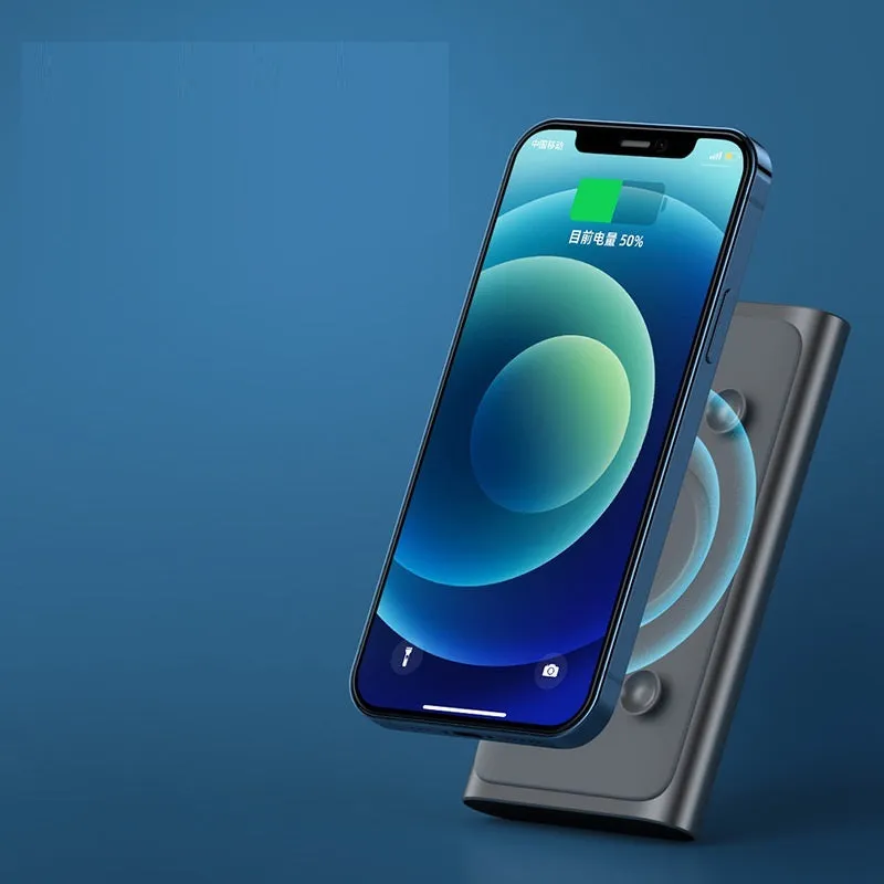 Sucker 22.5W 15W wireless charging power bank with alloy shell, blue colour variant