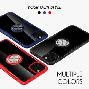 Black PU leather back cover case for an iPhone showing button and port access.