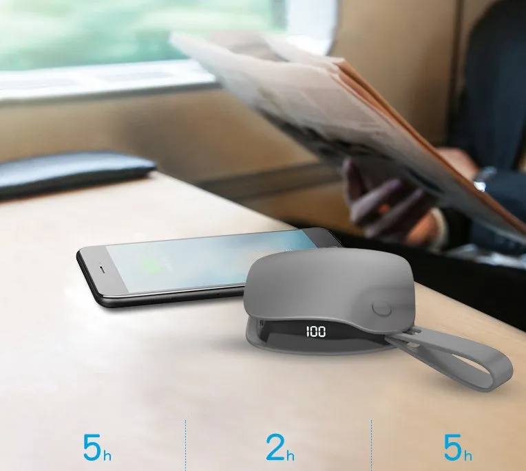 Streamer Mobile Power Hand Warmer in black with double-sided heating and battery display