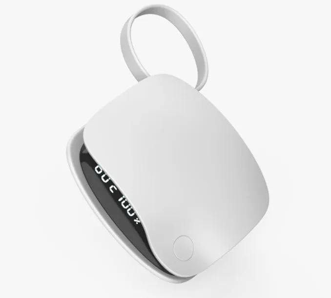 Streamer Mobile Power Hand Warmer in black with double-sided heating and battery display