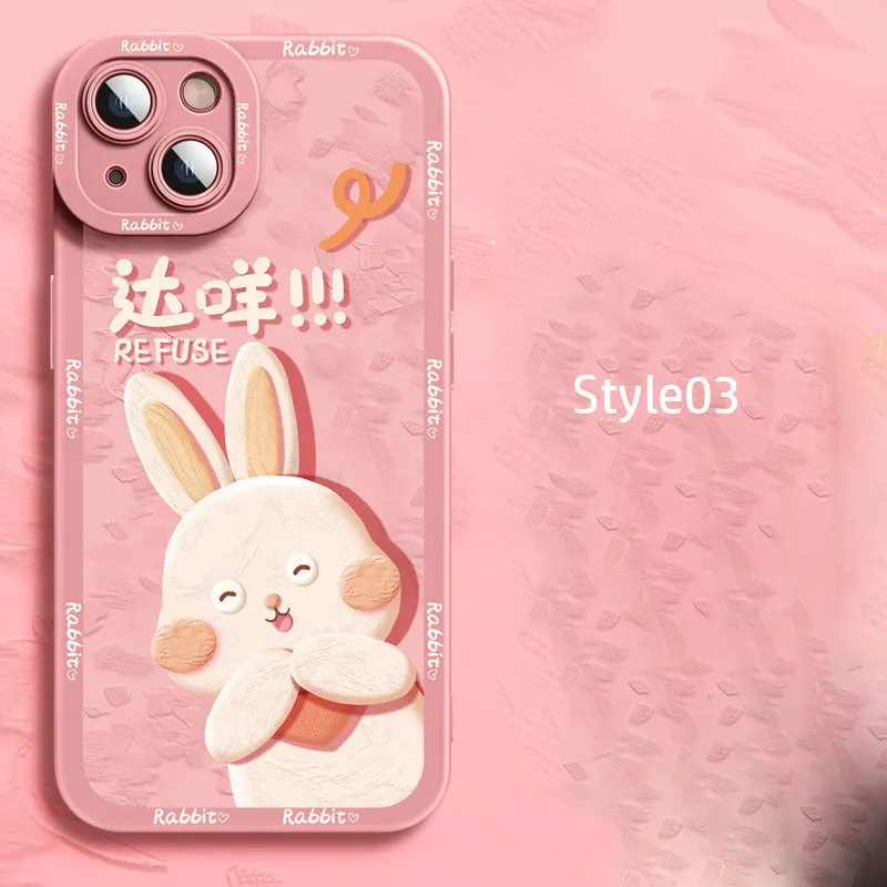 Silicone cartoon mobile phone case for Apple iPhone 14 in style02 design