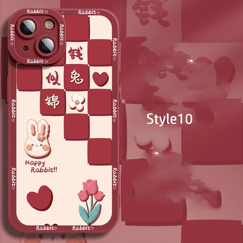 Silicone cartoon mobile phone case for Apple iPhone 14 in style02 design