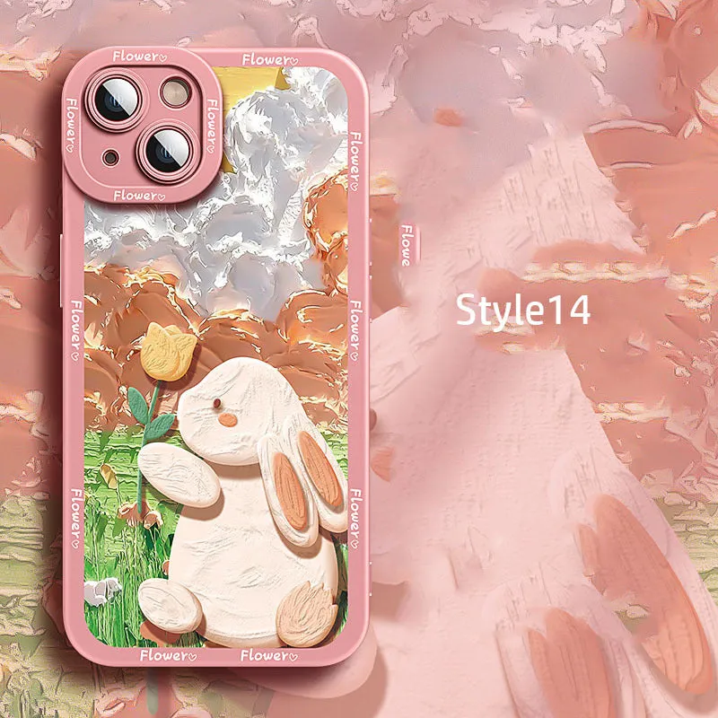 Silicone cartoon mobile phone case for Apple iPhone 14 in style02 design