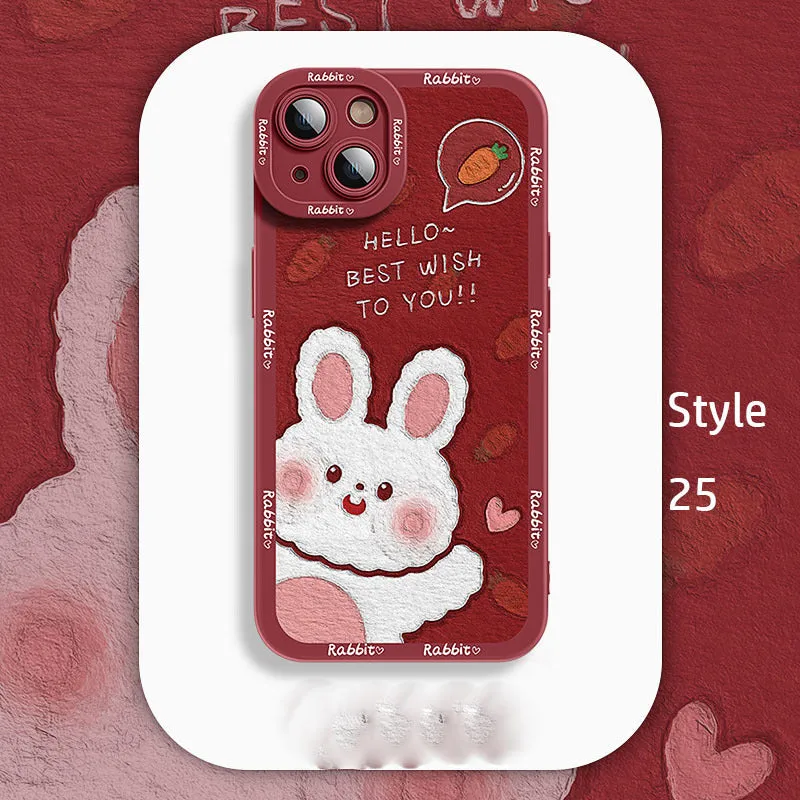 Silicone cartoon mobile phone case for Apple iPhone 14 in style02 design