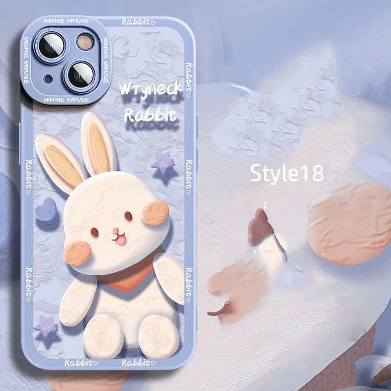 Silicone cartoon mobile phone case for Apple iPhone 14 in style02 design