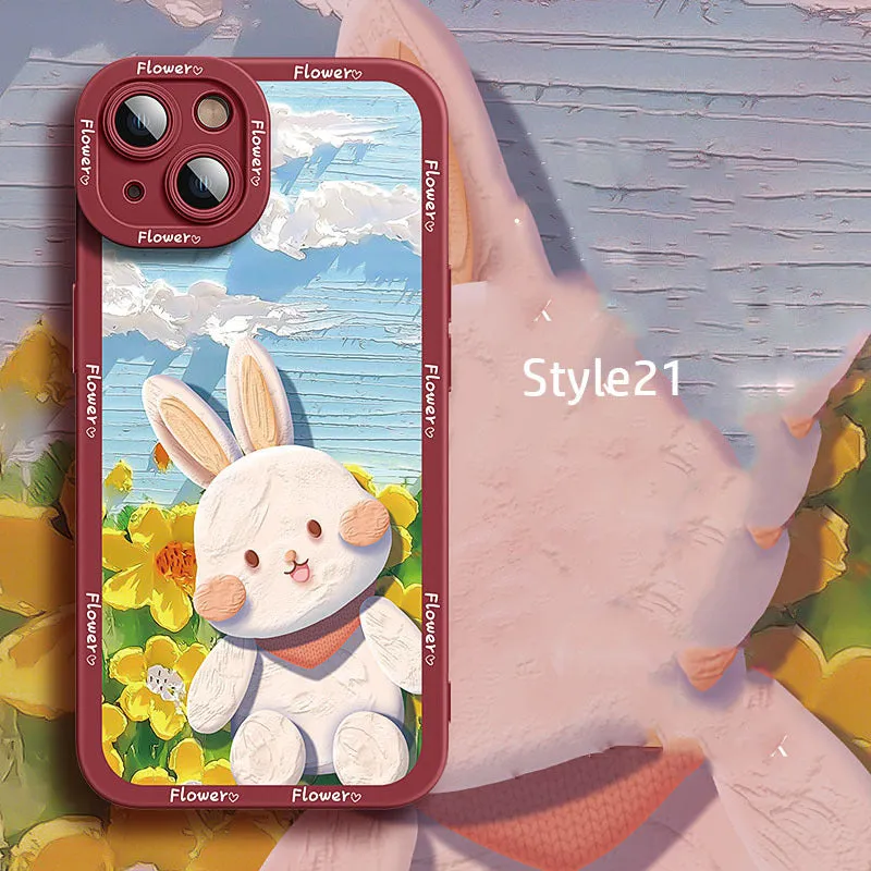 Silicone cartoon mobile phone case for Apple iPhone 14 in style02 design