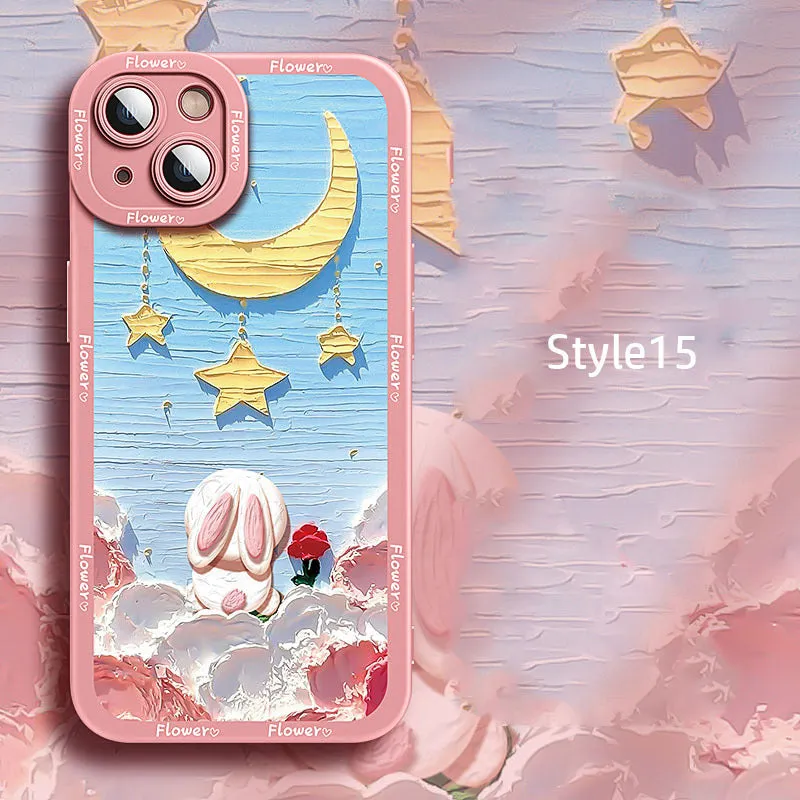 Silicone cartoon mobile phone case for Apple iPhone 14 in style02 design