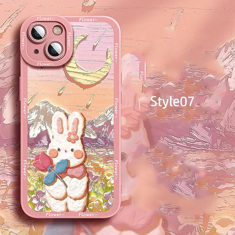 Silicone cartoon mobile phone case for Apple iPhone 14 in style02 design