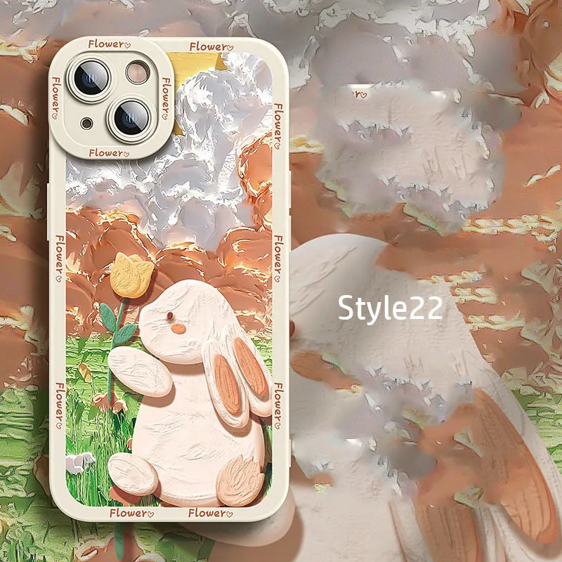 Silicone cartoon mobile phone case for Apple iPhone 14 in style02 design